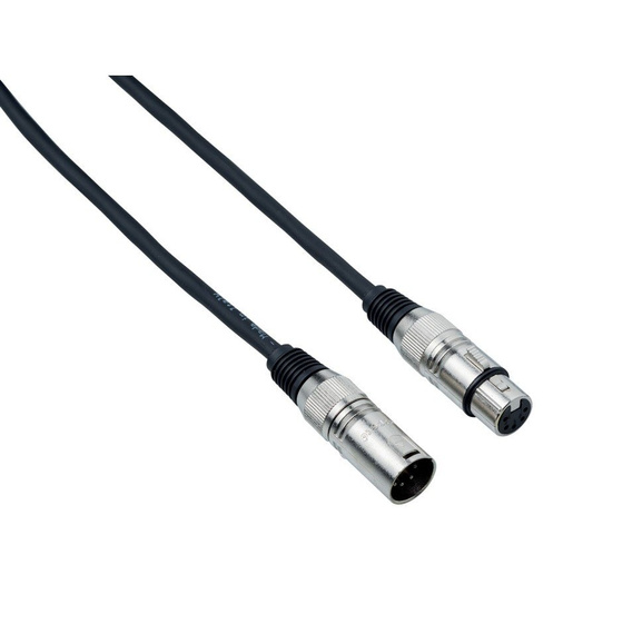 Kabel DMX Bespeco DMX100 - kabel cannon męski na cannon żeński 5P, 1m